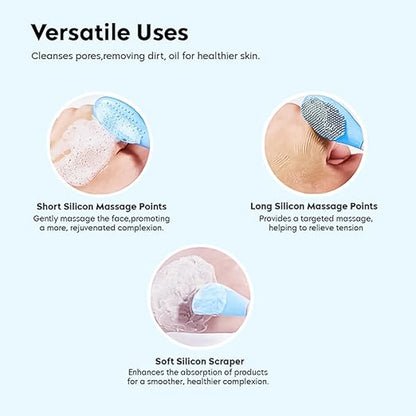 2-In-1 Silicone Face Scrubber - 1 Pcs