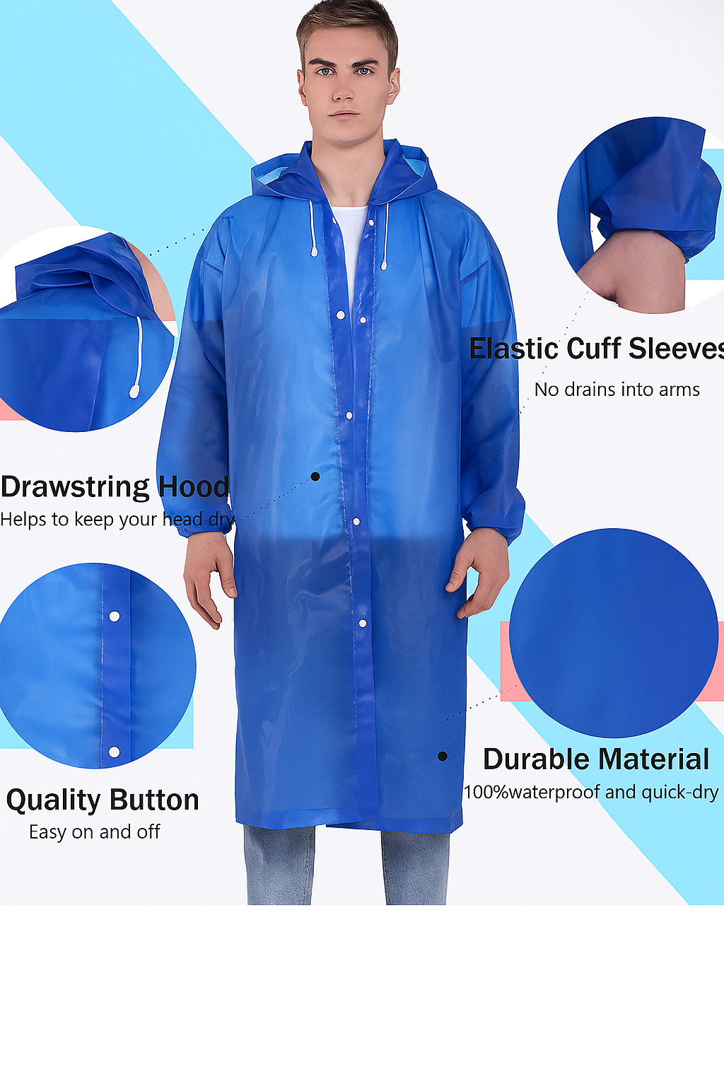 Unisex Waterproof Rain Coat for Men & Women ( Pack Of 1 )