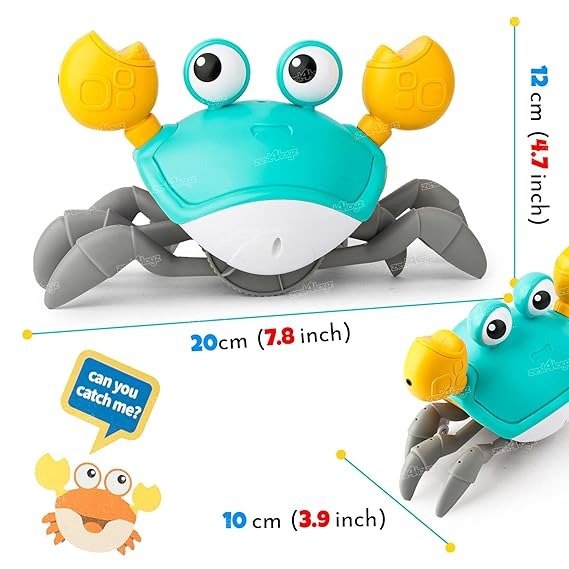 Musical Crawling Crab Toy for Babies – Light & Sound | Safe & Fun -(1 Year Warranty)