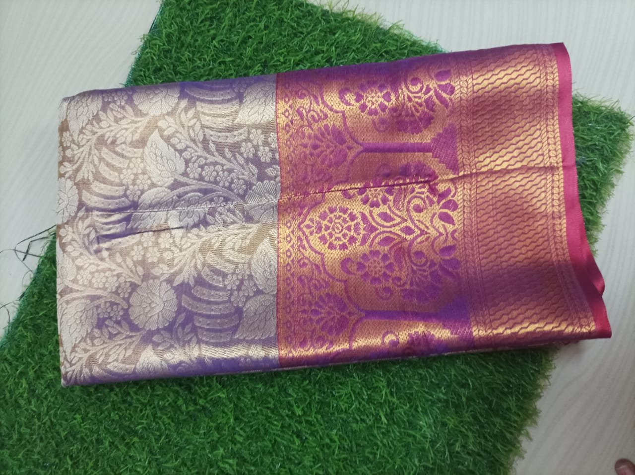 1-Gram Gold Saree ( Violet Color ) | Premium Wedding & Festive Wear Saree